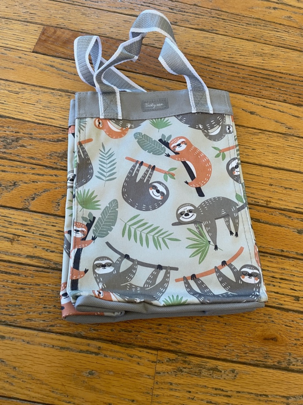 thirty-one Sloth Print Tote in Gray and Orange